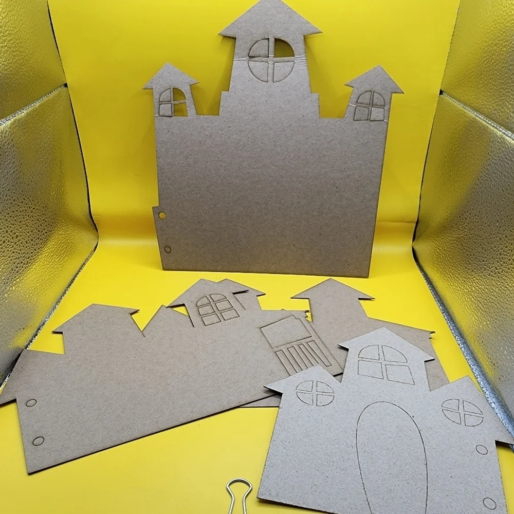 4 Chipboard House Die Cuts Scrapbooking Crafting Lot